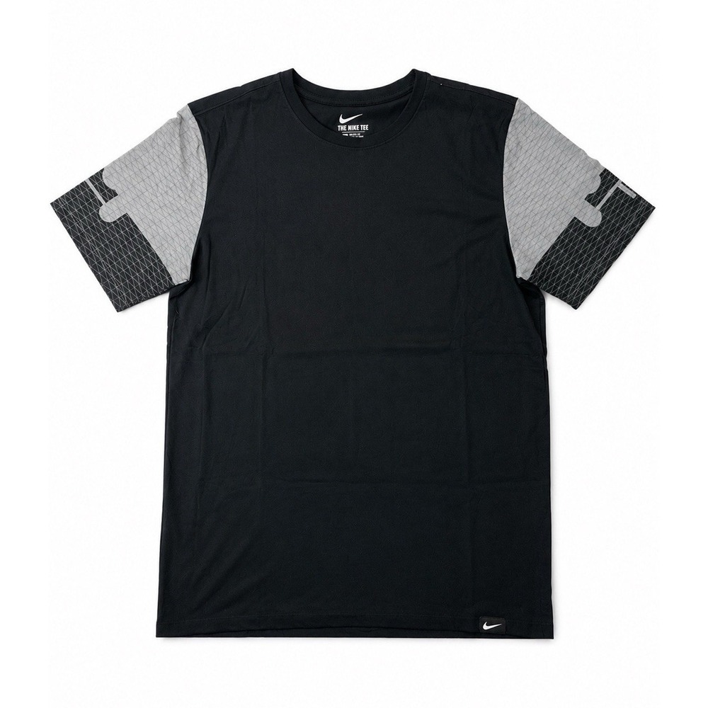 Nike The Nike Tee Mens Large Black Gray Graphic Sleeve Athletic T Shirt NWOT